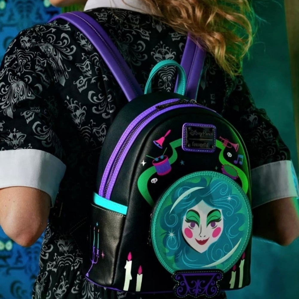 Loungefly MADAM LEOTA Backpack - Black, Purple, Green. GLOW IN THE DARK
